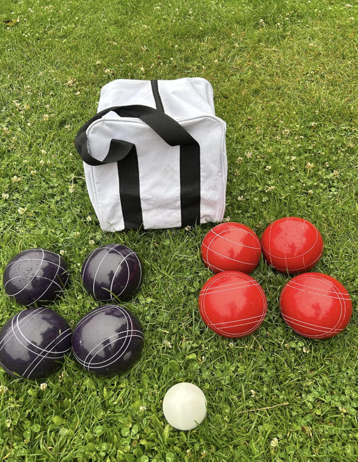 EPCO 107mm Tournament Quality Professional 8 ball Bocce Ball Set, Purple/Rustic Red Balls Bag Included