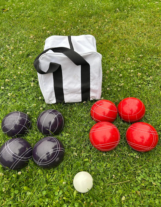EPCO 107mm Tournament Quality Professional 8 ball Bocce Ball Set, Purple/Rustic Red Balls Bag Included