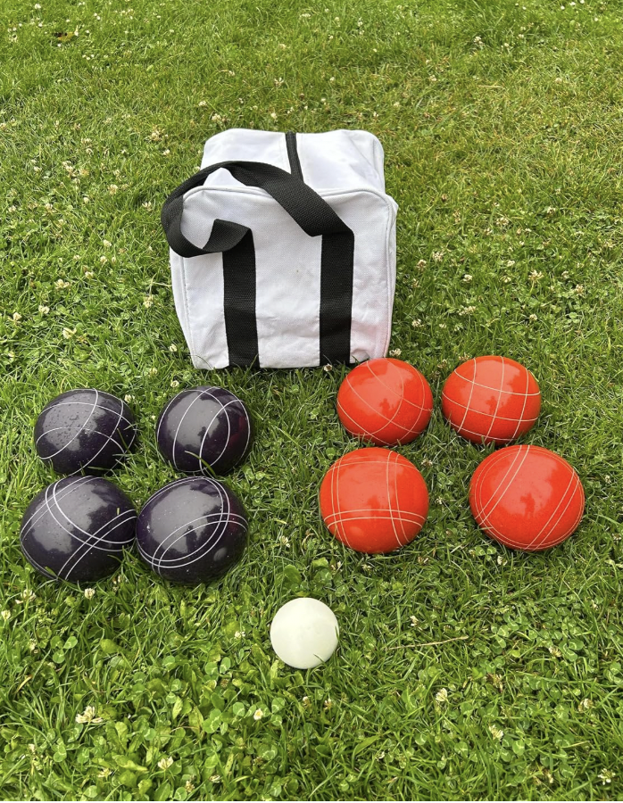 EPCO 107mm Tournament Quality Professional 8 ball Bocce Ball Set, Purple/Rustic Orange Balls Bag Included
