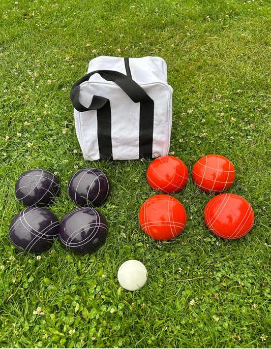 EPCO 107mm Tournament Quality Professional 8 ball Bocce Ball Set, Purple/Rustic Orange Balls Bag Included