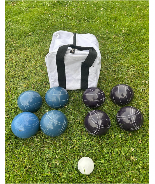EPCO 107mm Tournament Quality Professional 8 ball Bocce Ball Set, Purple/Rustic Blue Balls Bag Included