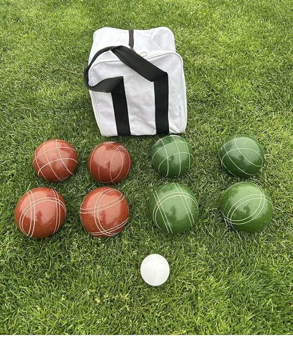 EPCO 107mm Tournament Quality Professional 8 ball Bocce Ball Set, Dark Red/Dark Green Balls Bag Included