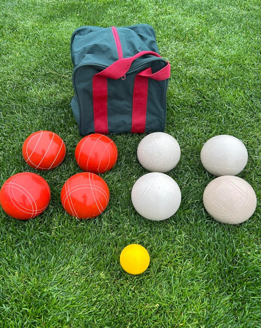EPCO 107mm Tournament Quality Professional 8 ball Bocce Ball Set, White/Rustic Orange Balls Bag Included