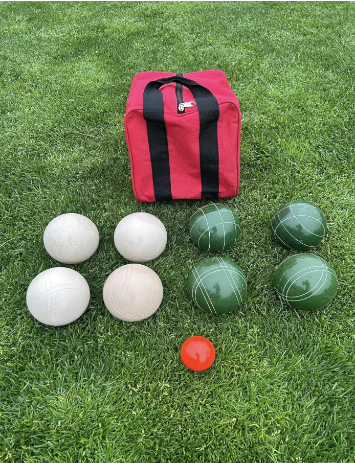 EPCO 107mm Tournament Quality Professional Bocce Ball Set Dark Green/White, Bag Included