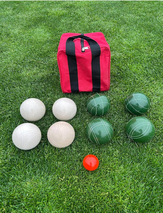 EPCO 107mm Tournament Quality Professional Bocce Ball Set Dark Green/White, Bag Included