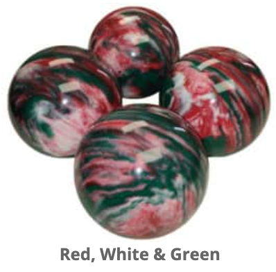 EPCO 107mm Tournament 4 Ball Bocce Set - Marbled Red/White/Green