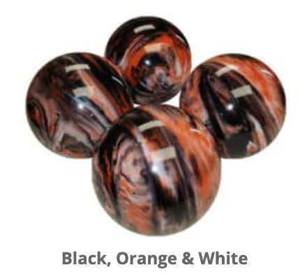 EPCO 107mm Tournament 4 Ball Bocce Set Marbled Black/Orange/White