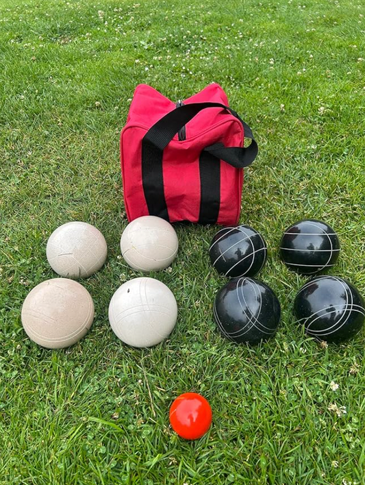 EPCO 107mm Tournament Quality Professional 8 ball Bocce Ball Set, Purple/White Balls Bag Included