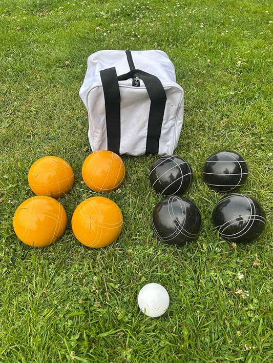 EPCO 107mm Tournament Quality Professional 8 ball Bocce Ball Set, Purple/Rustic Yellow Balls Bag Included