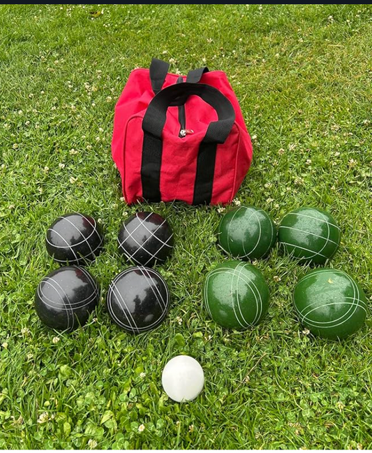 EPCO 107mm Tournament Quality Professional 8 ball Bocce Ball Set, Black/Dark Green Balls Bag Included