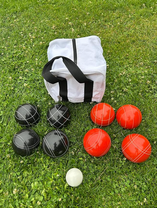 EPCO 107mm Tournament Quality Professional 8 ball Bocce Ball Set, Black/rustic orange Balls Bag Included