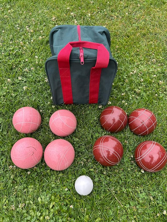 EPCO 107mm Tournament Quality Professional 8 ball Bocce Ball Set, Pink/Dark Red Balls Bag Included