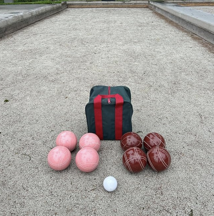 EPCO 107mm Tournament Quality Professional 8 ball Bocce Ball Set, Pink/Dark Red Balls Bag Included