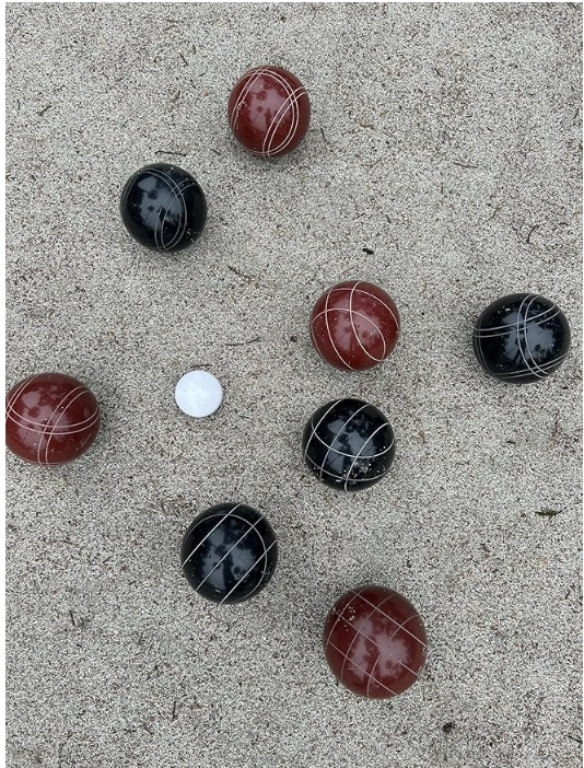 EPCO 107mm Tournament Quality Professional 8 ball Bocce Ball Set, Black/Dark Red Balls Bag Included