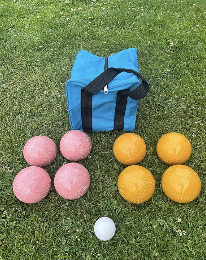 EPCO 107mm Tournament Quality Professional 8 ball Bocce Ball Set, Pink/Rustic Yellow Balls Bag Included