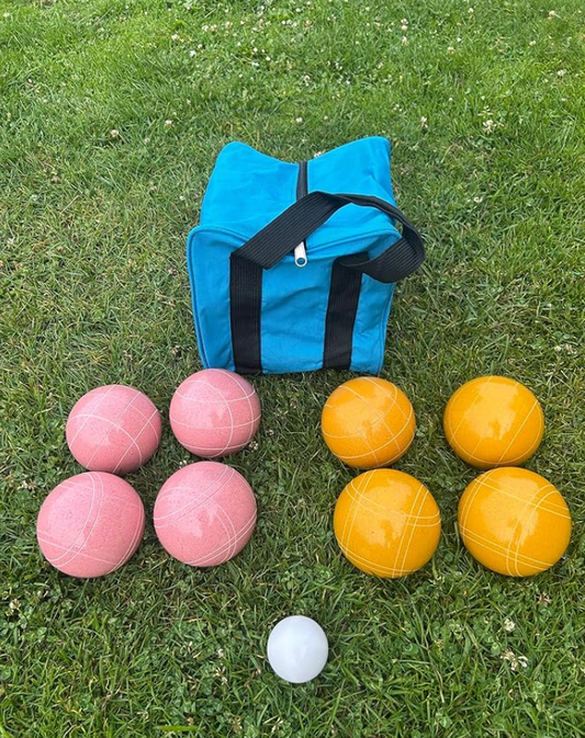 EPCO 107mm Tournament Quality Professional 8 ball Bocce Ball Set, Pink/Rustic Yellow Balls Bag Included