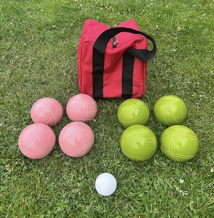 EPCO 107mm Tournament Quality Professional 8 ball Bocce Ball Set, Pink/Rustic Green Balls Bag Included
