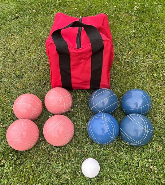 EPCO 107mm Tournament Quality Professional 8 ball Bocce Ball Set, Pink/Blue Balls Bag Included