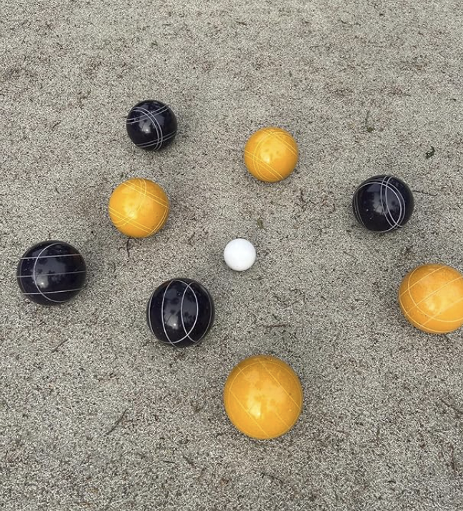 EPCO 107mm Tournament Quality Professional 8 ball Bocce Ball Set, Black/rustic yellow Balls Bag Included