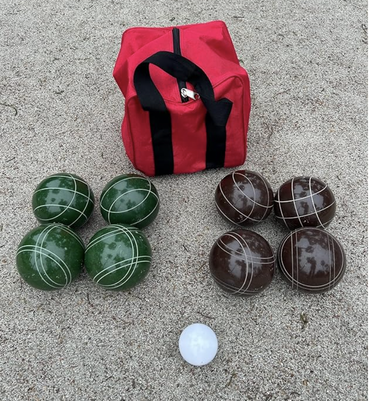 EPCO 107mm Tournament Quality Professional Bocce Ball Set, Espresso Brown/Dark Green Balls - Bag Included