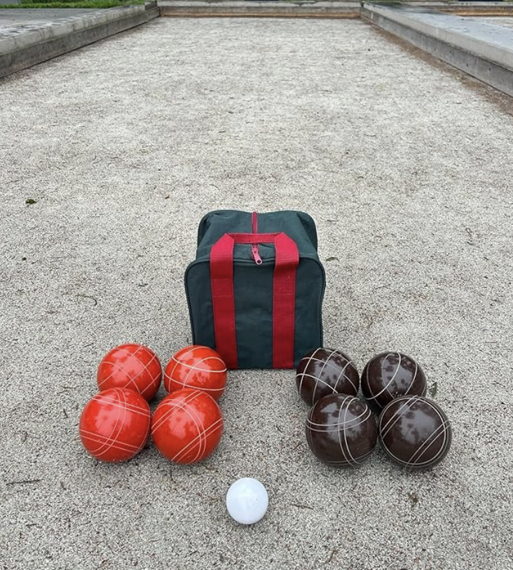 EPCO 107mm Tournament Quality Professional Bocce Ball Set, Espresso Brown/Orange Balls - Bag Included