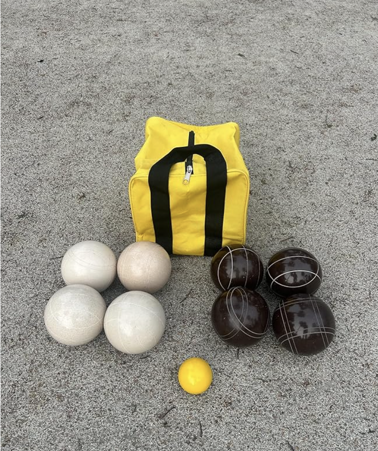EPCO 107mm Tournament Quality Professional Bocce Ball Set, Espresso Brown/White Balls - Bag Included