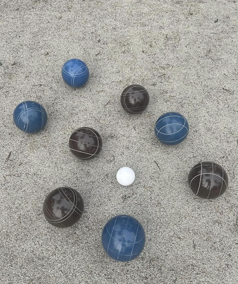 EPCO 107mm Tournament Quality Professional Bocce Ball Set, Espresso Brown/Blue Balls - Bag Included