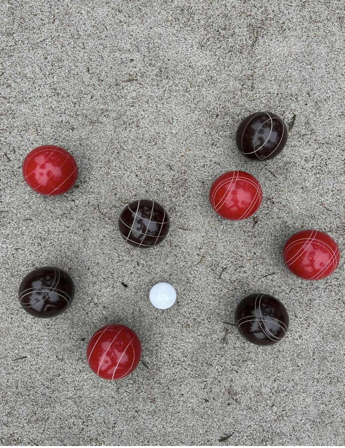 EPCO 107mm Tournament Quality Professional Bocce Ball Set, Espresso Brown/Red Balls - Bag Included