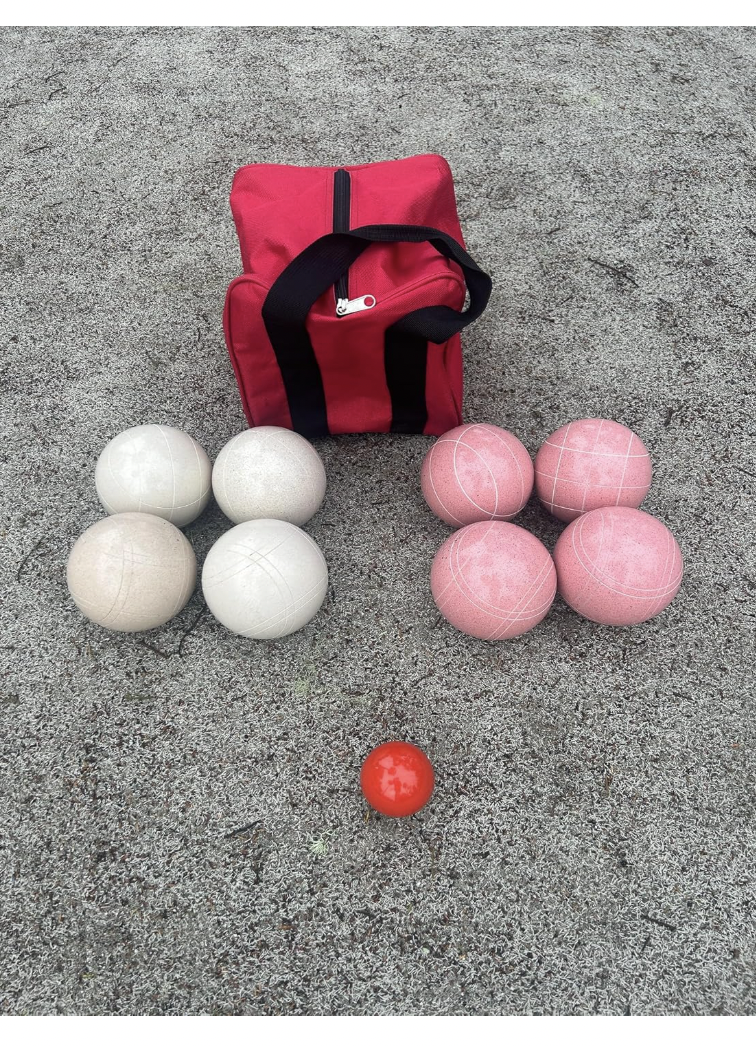 EPCO 107mm Tournament Quality Professional 8 ball Bocce Ball Set, Pink/White Balls Bag Included