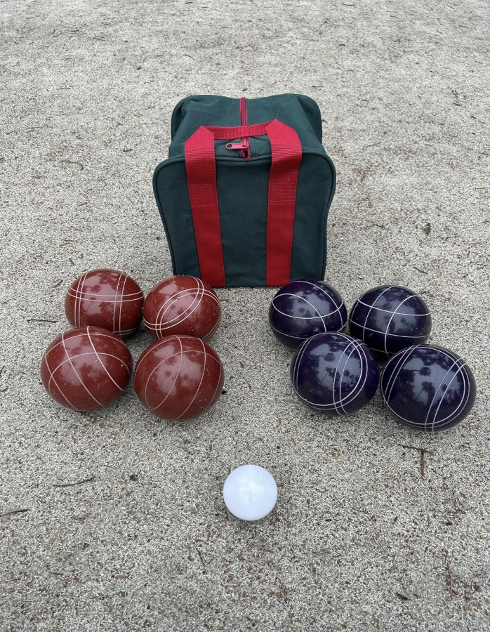 EPCO 107mm Tournament Quality Professional 8 ball Bocce Ball Set, Purple/Dark Red Balls Bag Included