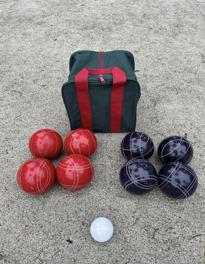EPCO 107mm Tournament Quality Professional 8 ball Bocce Ball Set, Purple/Rustic Red Balls Bag Included