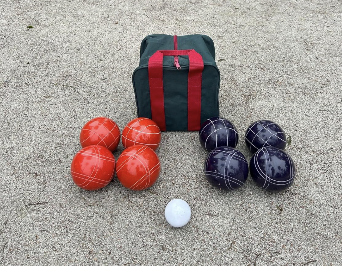 EPCO 107mm Tournament Quality Professional 8 ball Bocce Ball Set, Purple/Rustic Orange Balls Bag Included