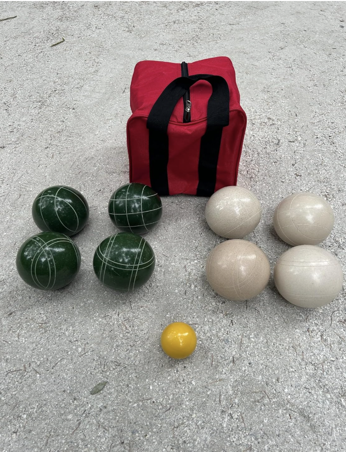 EPCO 107mm Tournament Quality Professional Bocce Ball Set Dark Green/White, Bag Included