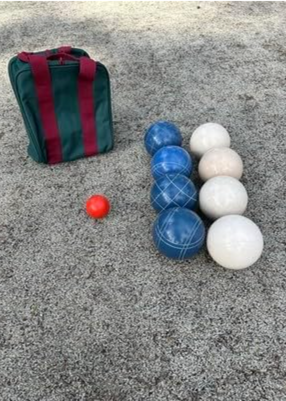 EPCO 107mm Tournament Quality Professional Bocce Ball Set, Blue/White Balls - Bag Included