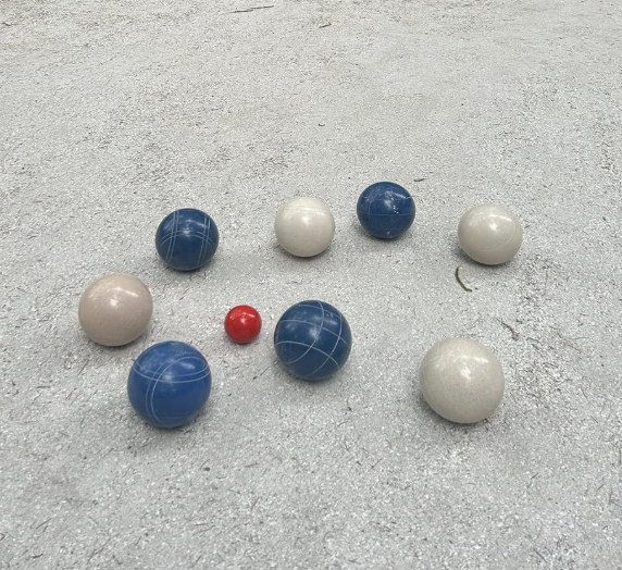 EPCO 107mm Tournament Quality Professional Bocce Ball Set, Blue/White Balls - Bag Included