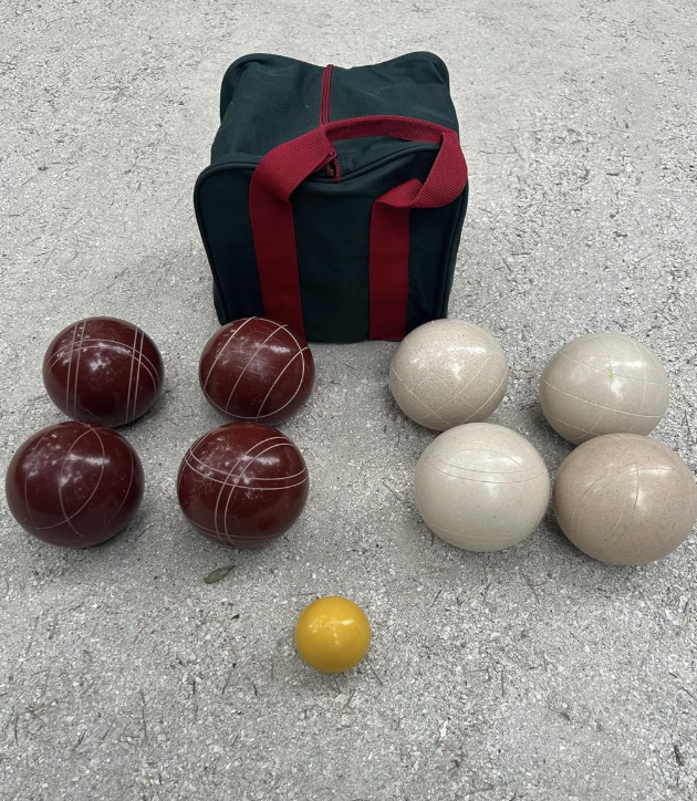 EPCO 107mm Tournament Quality Professional Bocce Ball Set, Dark Red/White Balls - Bag included