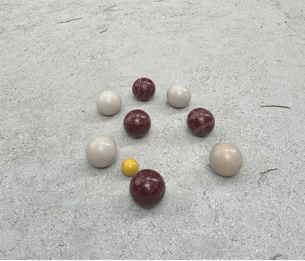 EPCO 107mm Tournament Quality Professional Bocce Ball Set, Dark Red/White Balls - Bag included