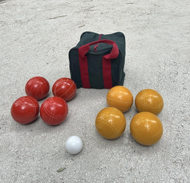 EPCO 107mm Rustic Tournament Quality Professional 8 Ball Bocce Set, Gold/Rustic Orange