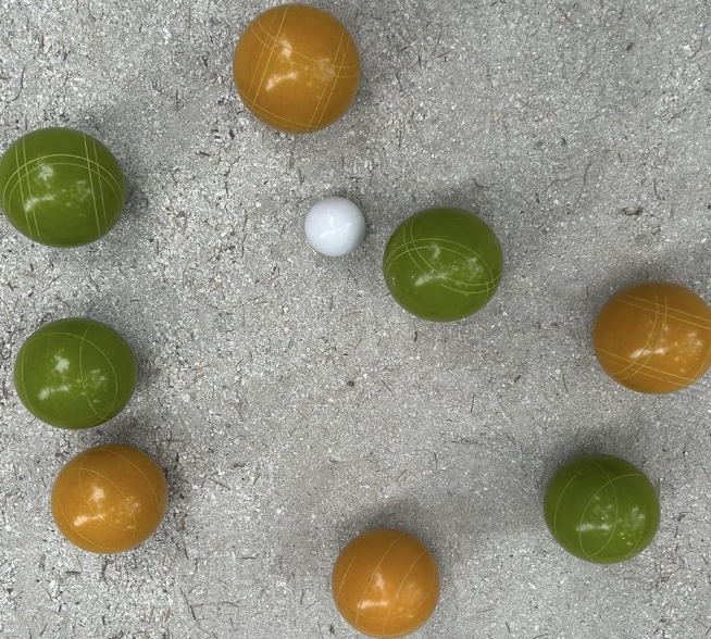 EPCO 107mm Rustic Tournament Quality Professional Bocce Ball Set - Rustic Green/Yellow balls- green/maroon bag
