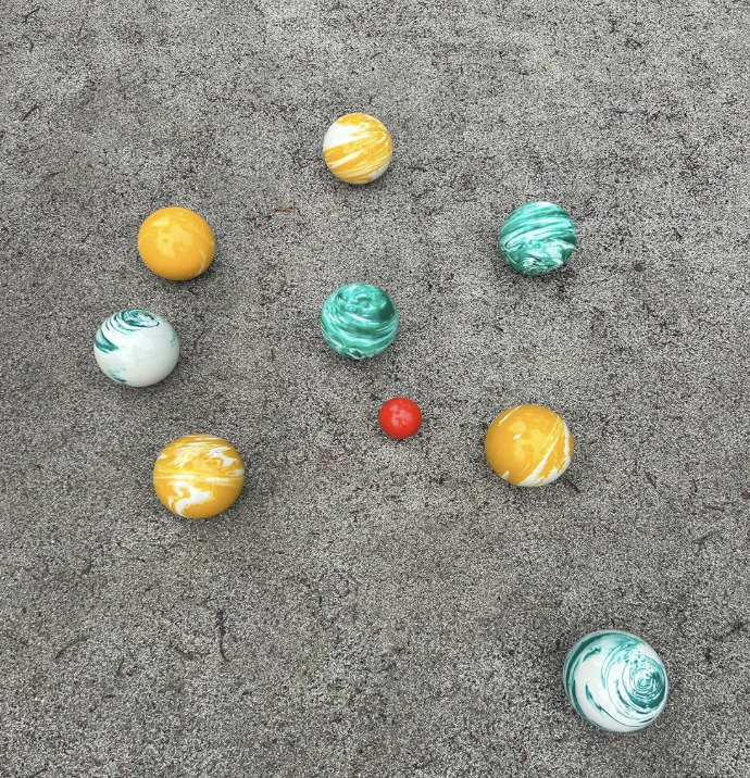 EPCO 107mm Tournament Quality Professional 8 ball Bocce Ball Set, Marble Yellow/ Marble GreenBalls Bag Included