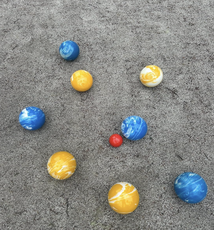 EPCO 107mm Tournament Quality Professional 8 ball Bocce Ball Set, Marble Blue/Marble Yellow Balls Bag Included