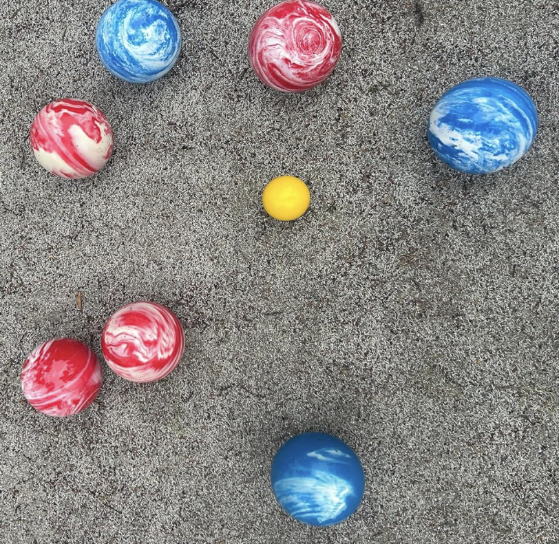 EPCO 107mm Tournament Quality Professional 8 ball Bocce Ball Set, Marble Blue/Marble Red Balls Bag Included