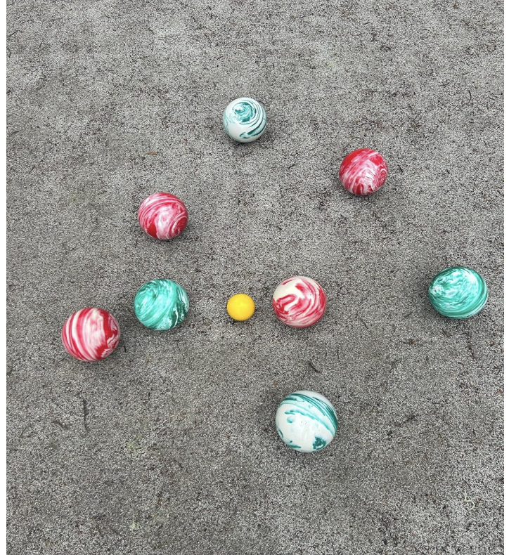 EPCO 107mm Tournament Quality Professional 8 ball Bocce Ball Set, Marble Red/Marble GreenBalls Bag Included