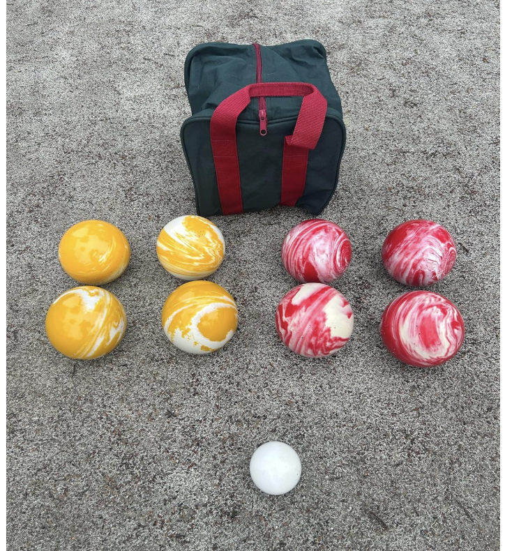 EPCO 107mm Tournament Quality Professional 8 ball Bocce Marble Red/Marble Yellow Ball Set,  Balls Bag Included