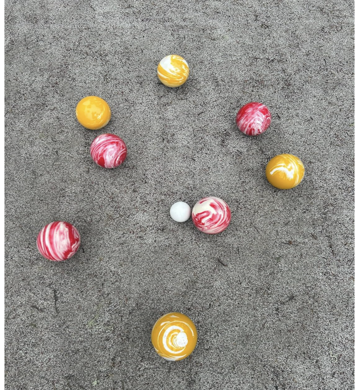 EPCO 107mm Tournament Quality Professional 8 ball Bocce Marble Red/Marble Yellow Ball Set,  Balls Bag Included