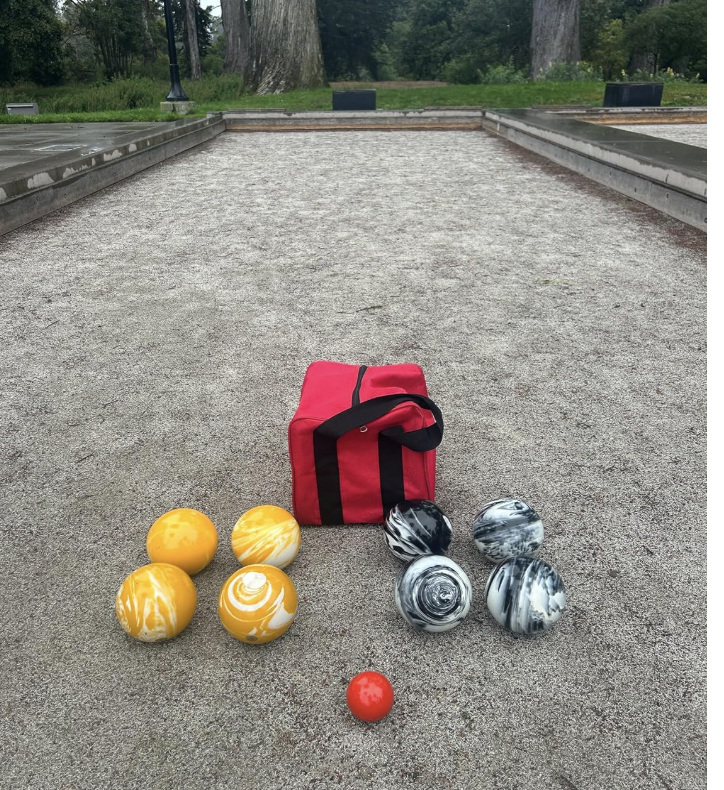 EPCO 107mm Tournament Quality Professional 8 ball Bocce Ball Set, Marble Black/Marble Yellow Balls Bag Included