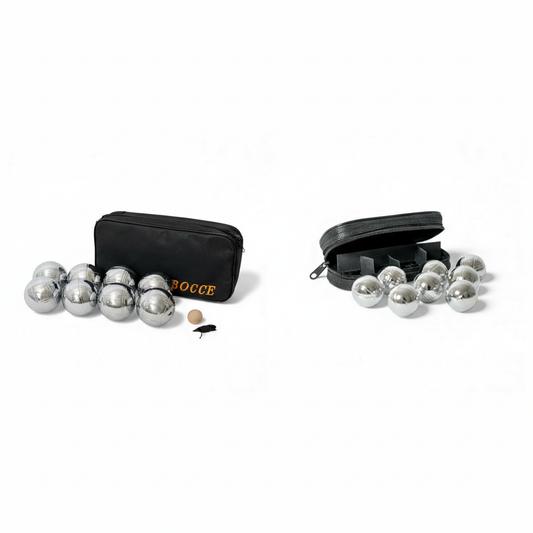 Little and Large Bocce Set - 73mm Metal Bocce/Petanque + 35mm Mini Boules