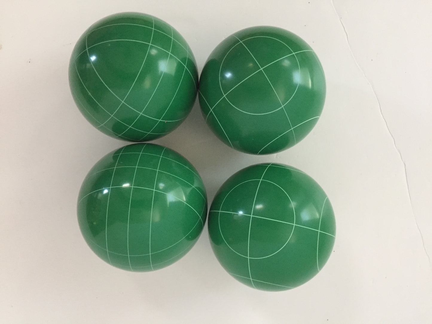 107mm 4 pack Bocce Balls  - Green with 2 different scoring patterns