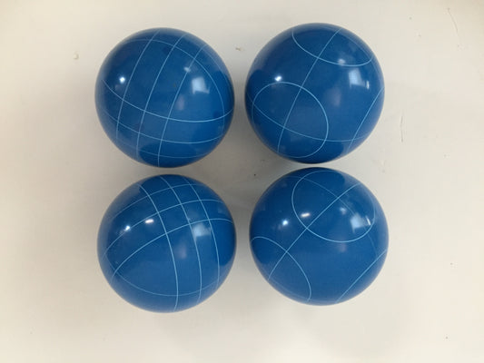 107mm 4 pack Bocce Balls  - Blue with 2 different scoring patterns