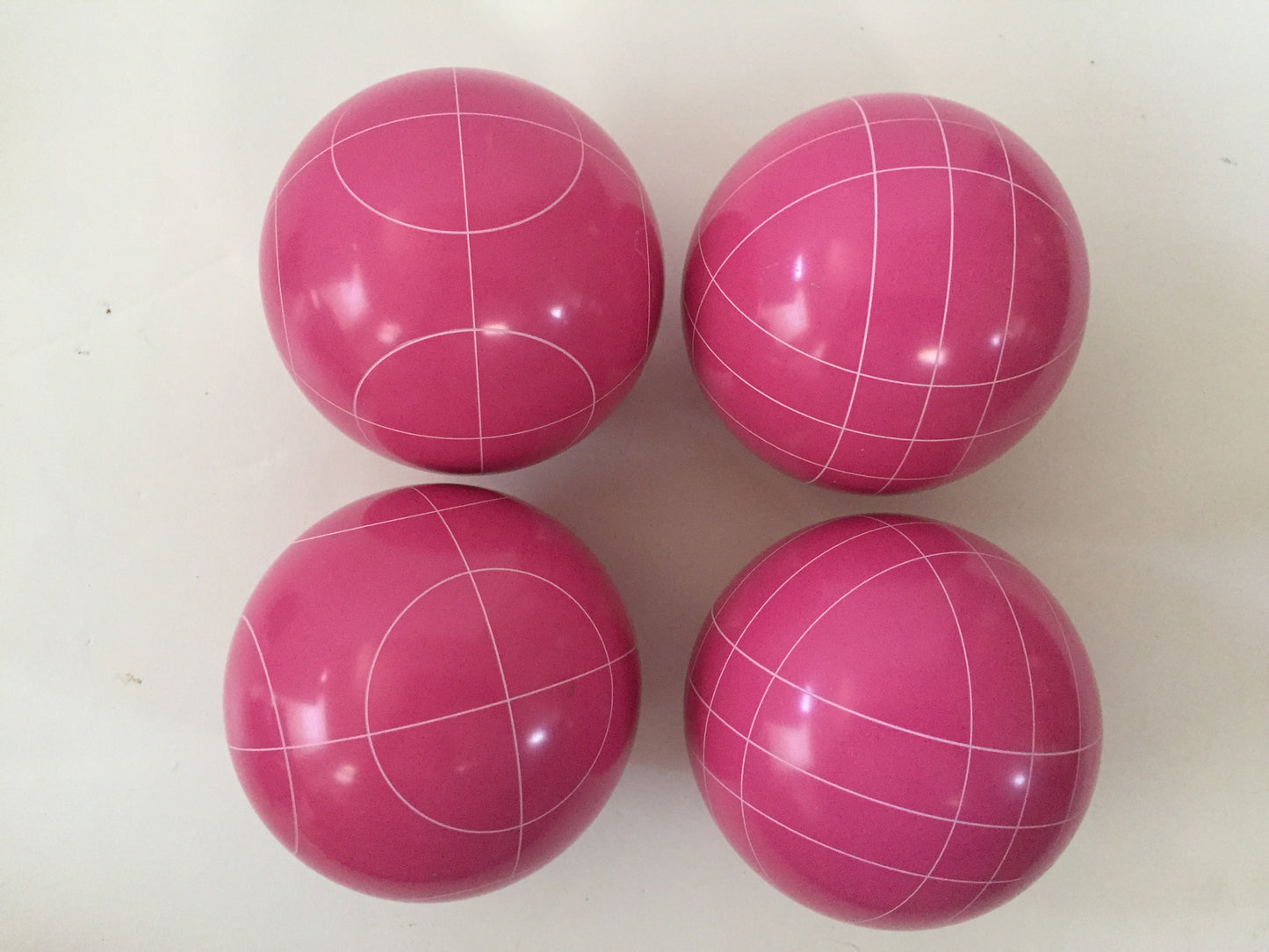 107mm 4 pack Bocce Balls  - Pink with 2 different scoring patterns